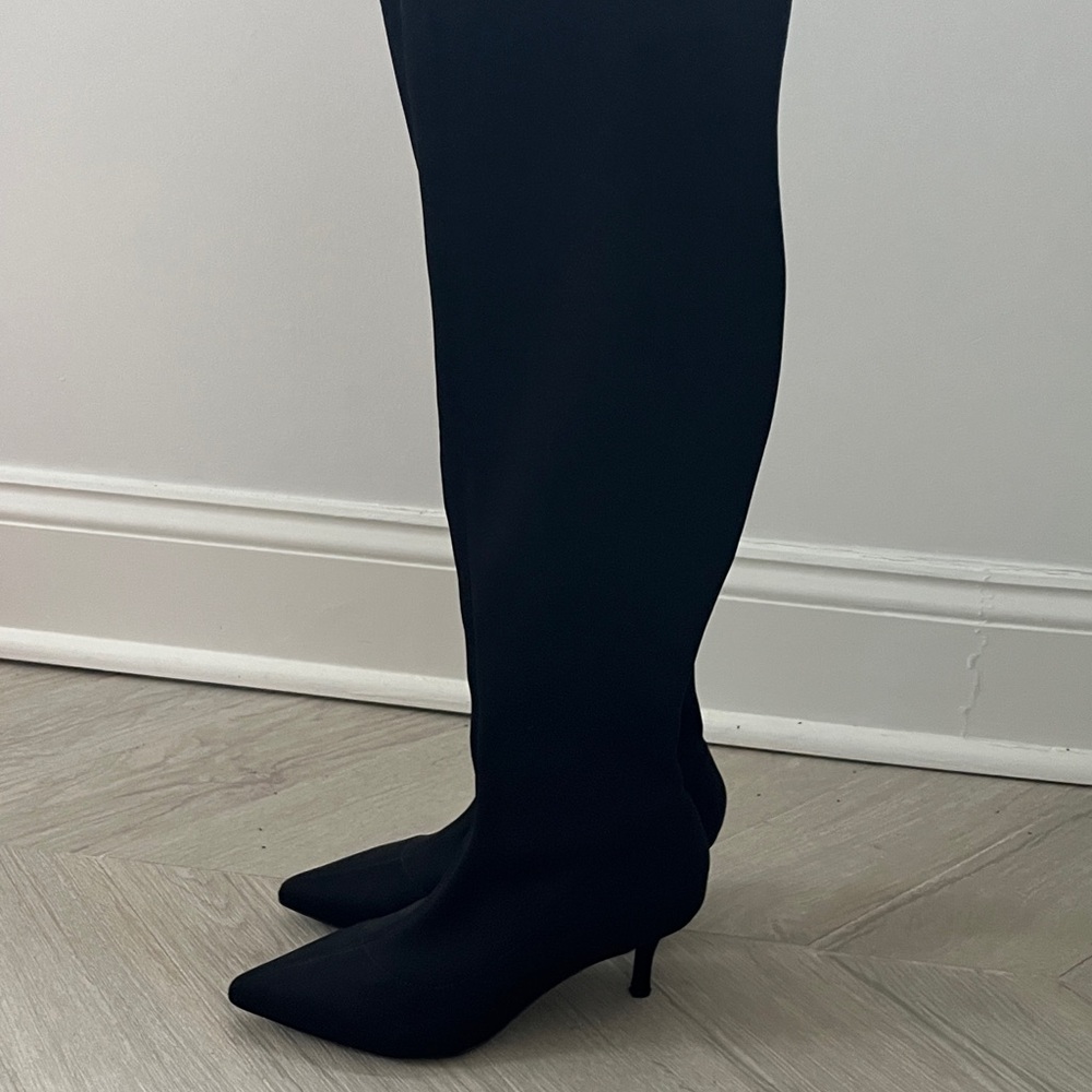 {{Charles David}} Aerin Neoprene OTK Black Boots - Picture 4 of 5
